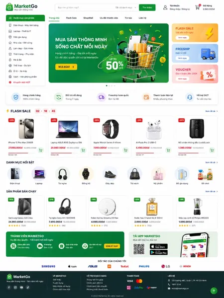 Mẫu Website siêu thị điện máy (MarketGo)