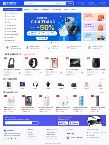 Mẫu Website cửa hàng trực tuyến (ShopMax)