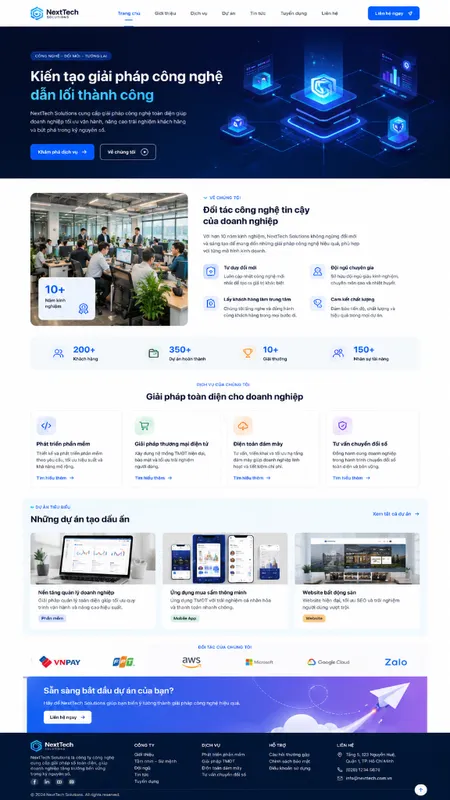 Mẫu Website giải pháp công nghệ (NextTech)