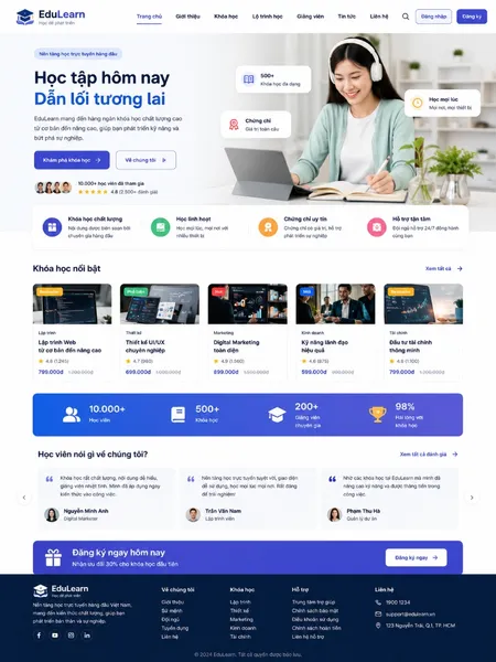 Mẫu Website giáo dục trực tuyến (EduLearn)