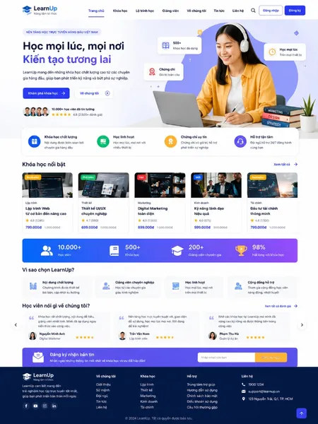 Mẫu Website đào tạo trực tuyến (LearnUp V2)