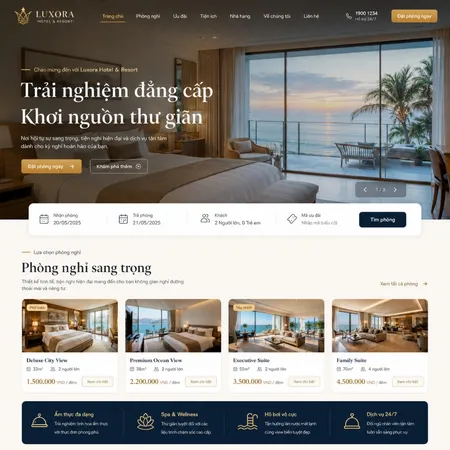 Mẫu Website khách sạn & resort (Luxora)