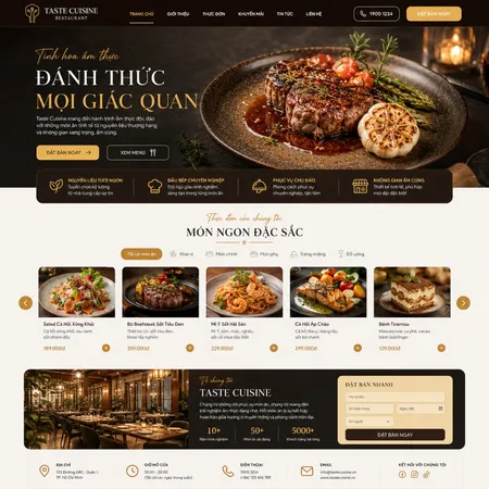 Mẫu Website nhà hàng (Taste Cuisine)