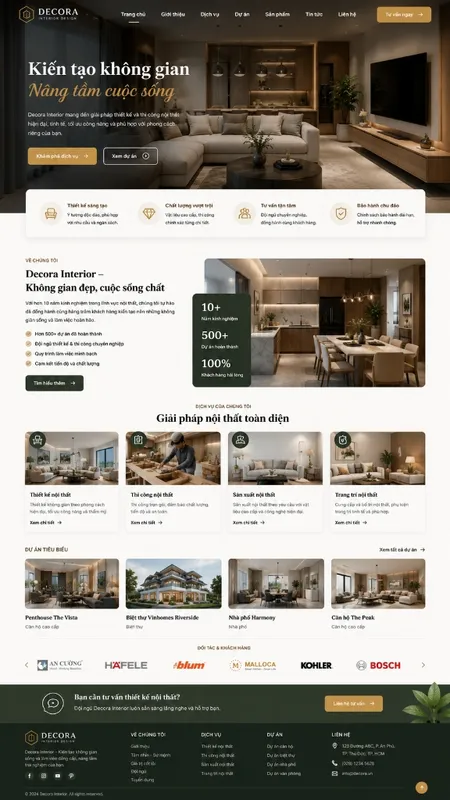 Mẫu Website thiết kế nội thất (Decora)
